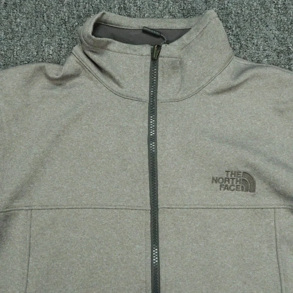 The North Face Jacket Mens Small Gray Windwall Full Zip Pockets Hiking Outdoors